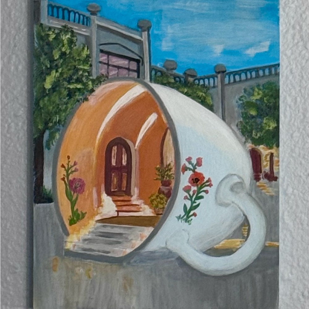 Whimsical White and Brown Architectural Art Wall Decor